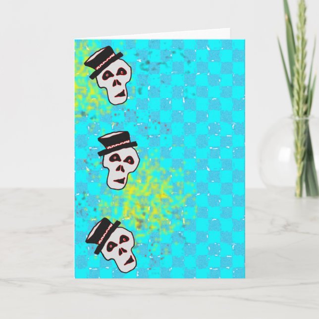 TRIPPLE SKULL BLANK GREETKARTE KARTE (Vorderseite)