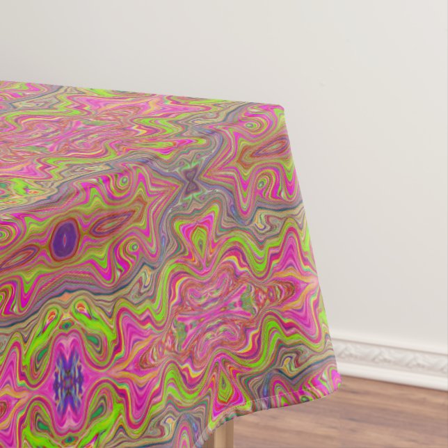 Trippmuster für Wavy Lime Green und Hot Pink Tischdecke (Beispiel)