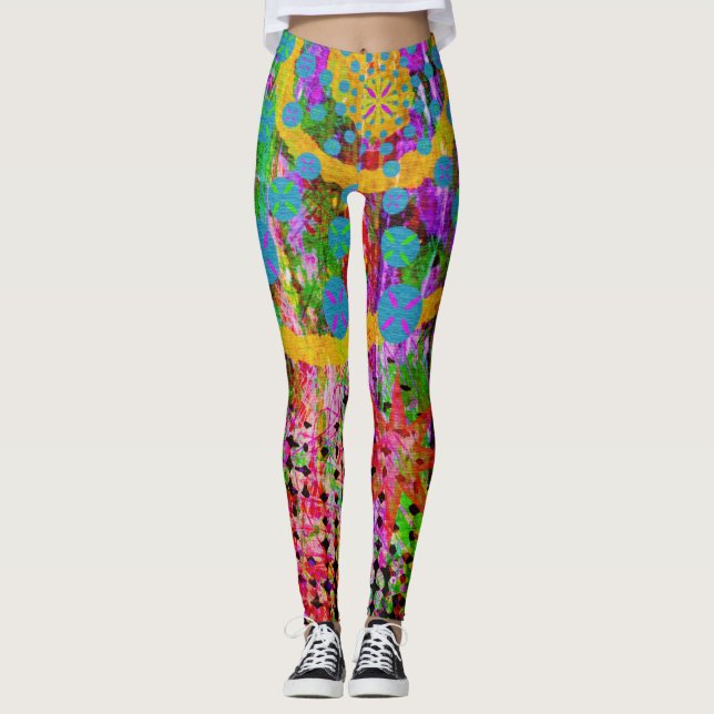 Trippy-Abstrakt Leggings (Vorderseite)