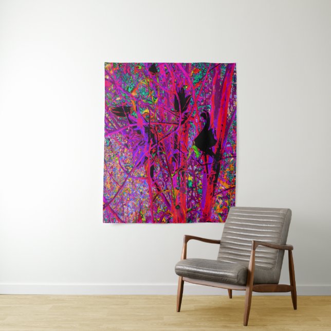 Trippy Abstrakt Rainbow Oriental Lily Blume Wandteppich (Beispiel)