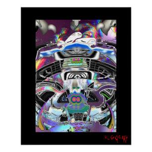 Trippy abstrakte Fotocollage Poster