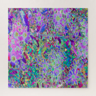 Trippy Abstrakte rosa und violette Blumen