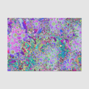 Trippy Abstrakte rosa und violette Blumen Seidenpapier