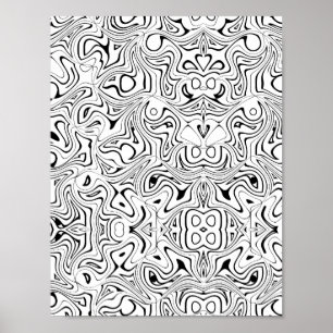 Trippy abstraktes Wirbelmuster Malvorlage Kunst Poster