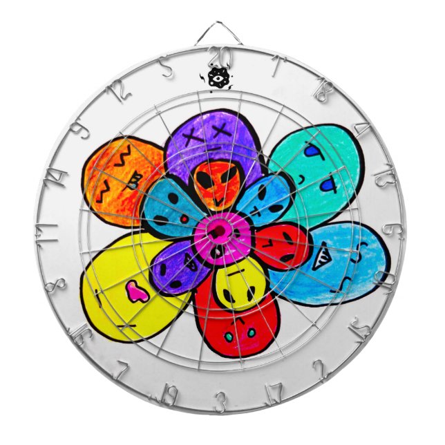 Trippy-Alien-Blume Dartscheibe (vorne)