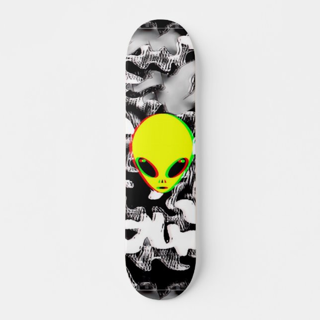 Trippy-Alien-Camouflage-Skateboard Skateboard (Vorne)
