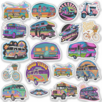 Trippy Art Vinyl-Sticker im Sonderformat Aufkleber