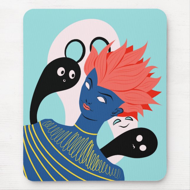 Trippy-bizarre verdampfwellenpsychedelisch mousepad (Vorne)