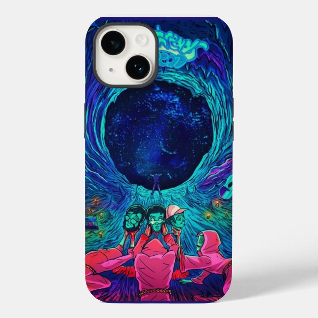 Trippy Black Light Poster farbenfrohe, beliebte Hü Case-Mate iPhone 14 Hülle (Rückseite)