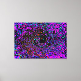 Trippy Black und Magenta Retro Liquid Swirl Leinwanddruck