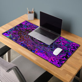 Trippy Black und Magenta Retro Liquid Swirl Schreibtischunterlage