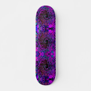 Trippy Black und Magenta Retro Liquid Swirl Skateboard