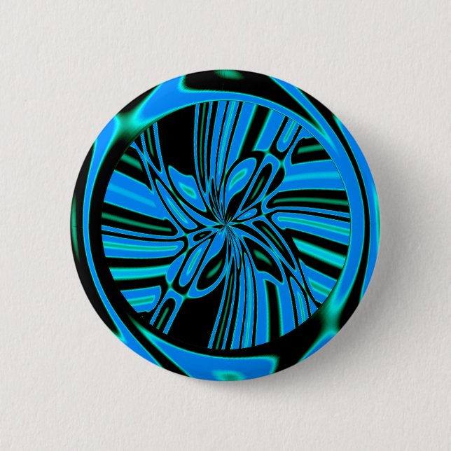 Trippy blauer Tunnel Button (Vorderseite)