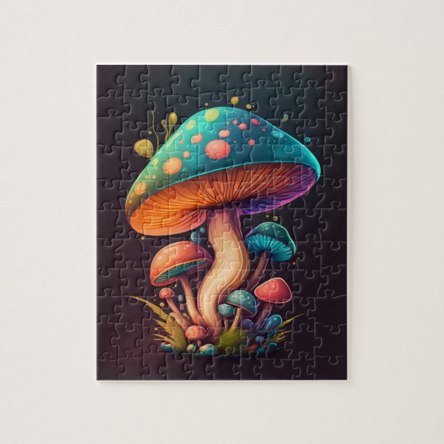 Trippy Blue Amanita Muscaria Flexible Foto Magnet (Vertikal)