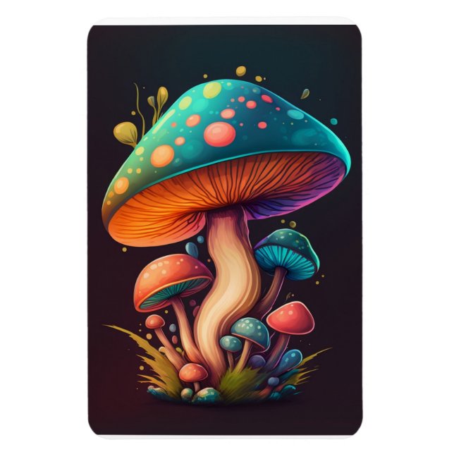 Trippy Blue Amanita Muscaria Flexible Foto Magnet (Vertikal)