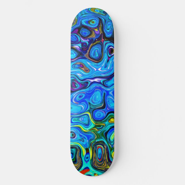 Trippy Blue Skateboard (Vorderseite)