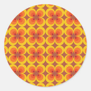 Trippy Blumen  Runder Aufkleber
