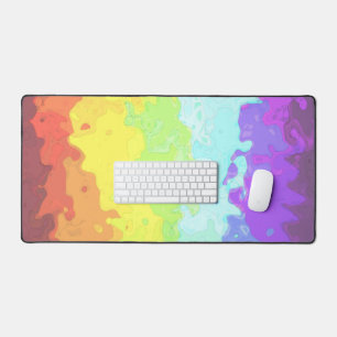 Trippy Boho Groovy Abstrakte Neurogender-Stolzflag Schreibtischunterlage