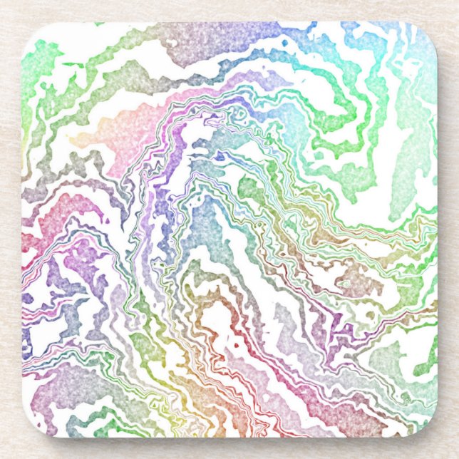 Trippy Boho Marble Abstrakt Getränkeuntersetzer (Vorderseite)