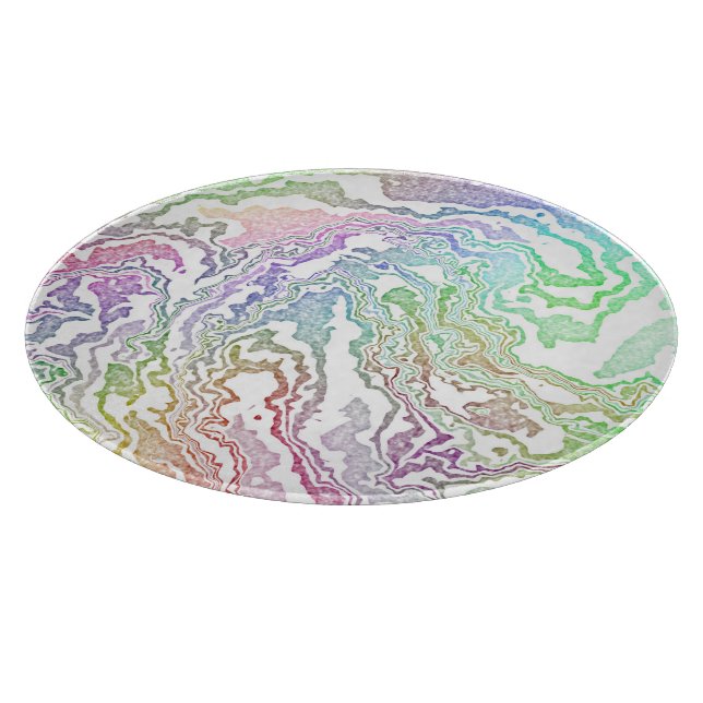 Trippy Boho Marble Abstrakt Schneidebrett (Ecke)
