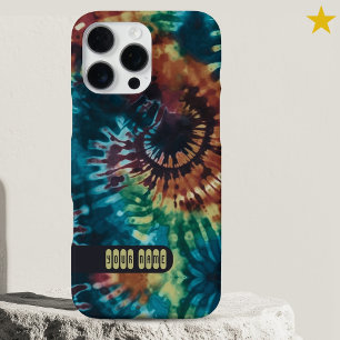 Trippy Buntes Tie Dye Maßgeschneiderter Name Retro iPhone 16 Pro Max Hülle