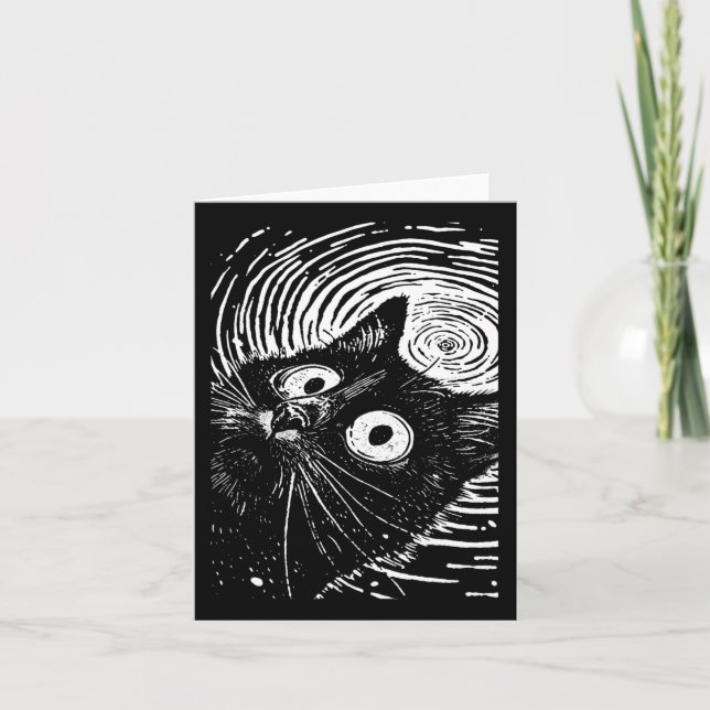 Trippy Cat Pastel Goth Gothic Grunge Alt Punk Weir Karte (Vorderseite)