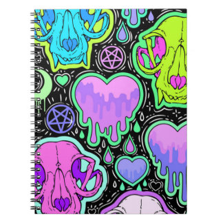 Trippy Cat Skulls Notizblock