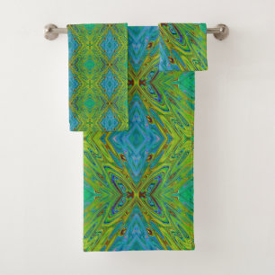Trippy Chartreuse et Bleu papillon Abstrait