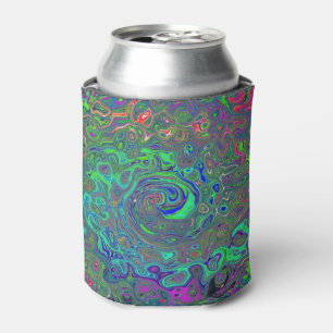 Trippy Chartreuse und Blau Retro Flüssigkeit Wirbe Dosenkühler