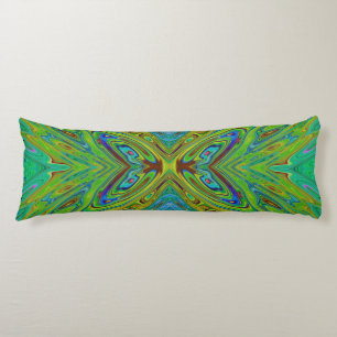 Trippy Chartreuse und Blaue Abstrakte Schmetterlin Seitenschläferkissen