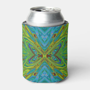 Trippy Chartreuse und Blue Abstrakt Butterfly Dosenkühler
