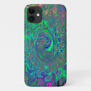 Trippy Chartreuse und Blue Retro Liquid Swirl Case-Mate iPhone Hülle