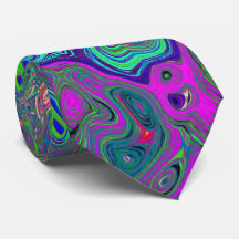 Trippy Chartreuse und Blue Retro Liquid Swirl
