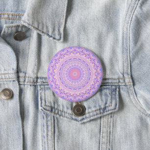 Trippy Colorful Intricate Boho Hippie Mandala Button