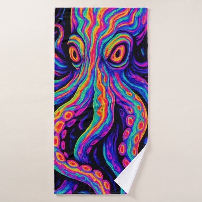 Trippy Colorful Octopus Badehandtuch (Badehandtuch)
