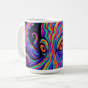 Trippy Colorful Octopus Kaffeetasse