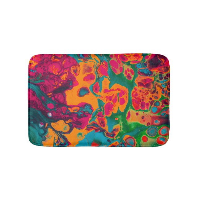 Trippy Colorful Psychedelic Pattern Badematte (Vorderseite)