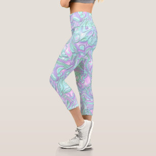 Trippy Colority 3D-Wirbel Capri Leggings
