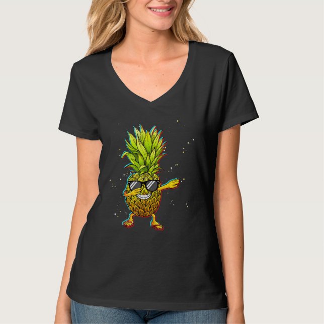 Trippy Dabbing Pineapple Vacation Cruise T-Shirt (Vorderseite)