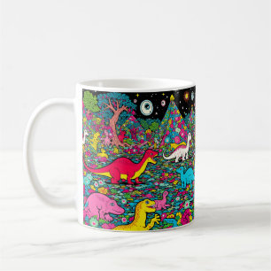 Trippy-Dinosaurier Kaffeetasse