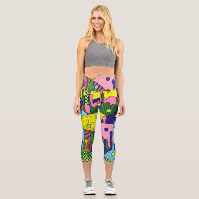 Trippy-Disk Capri Leggings (Vorderseite)
