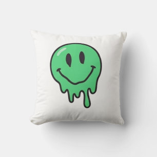 Trippy Dripping Grüne Schmelzende Smiley-Gesicht-Ä Kissen
