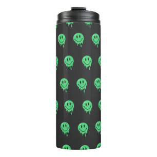 Trippy Dripping Grüne Schmelzende Smiley-Gesicht-Ä Thermosbecher