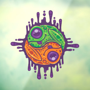 Trippy Drippy Frog Yin Yang Fensteraufkleber