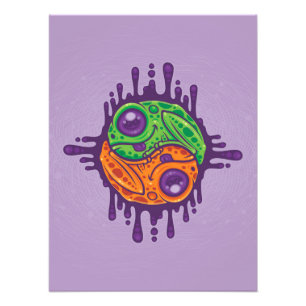 Trippy Drippy Frog Yin Yang Fotodruck