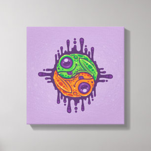 Trippy Drippy Frog Yin Yang Leinwanddruck
