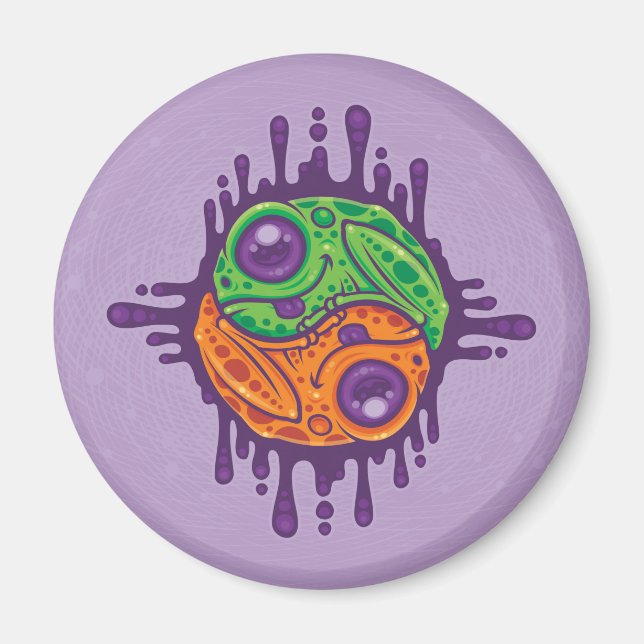Trippy Drippy Frog Yin Yang Magnet (Vorne)