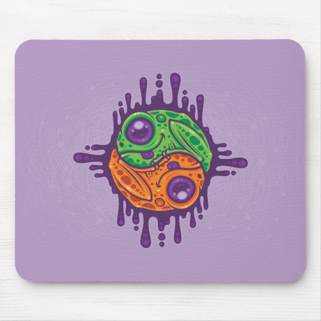 Trippy Drippy Frog Yin Yang Mousepad (Vorne)