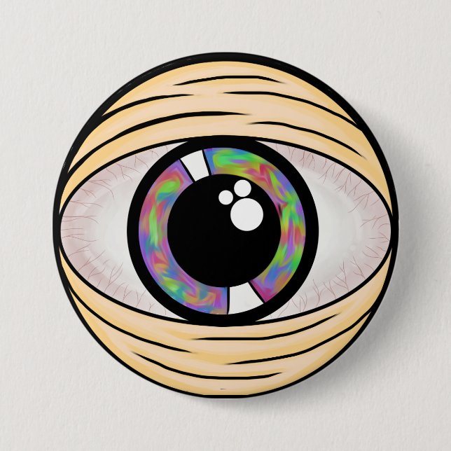 Trippy drittes Augen-Button Button (Vorderseite)