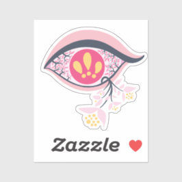 Trippy Eye Pink Floral Psychedelic Aufkleber